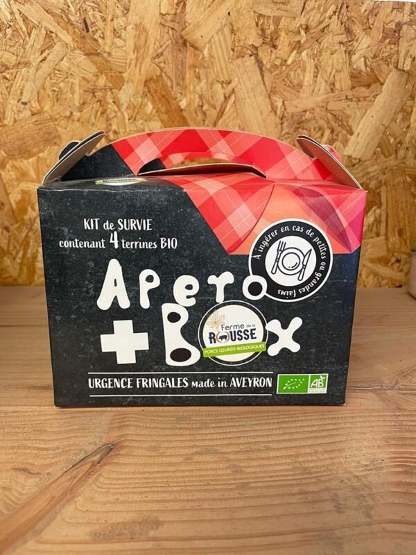 Apéro Box contenant 4 terrines bio-Urgence fringales-Ferme de la Rousse